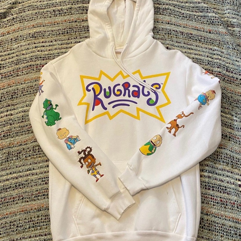 Nickelodeon Cream White Hoodie with Orange Logo